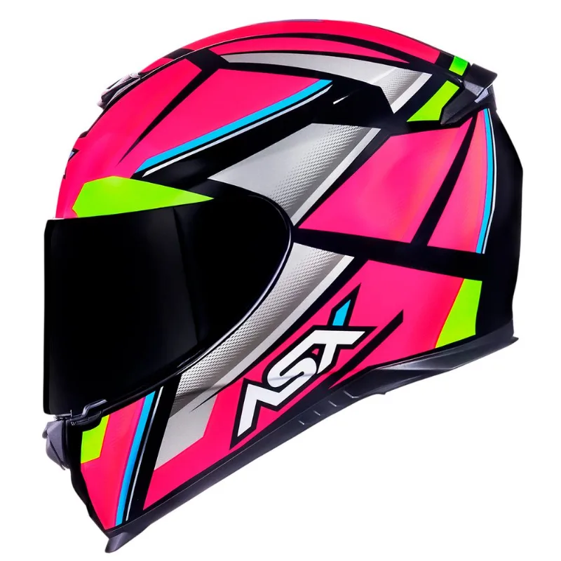 Capacete ASX Eagle Explorer Preto Rosa Prata 56
