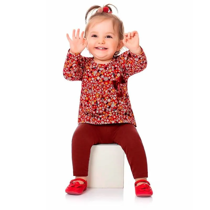 Legging Bebê Básica Vermelha