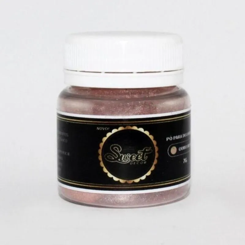Pó Decorativo Ouro Rosê Linha Metálica 7g Sweet Decor