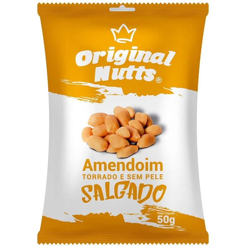 Amendoim Original Nutts Torrado e Sem Pele Salgado 50g
