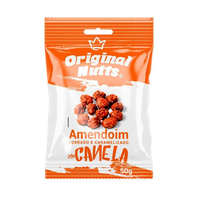 Amendoim Original Nutts Torrado e Caramelizado Com Canela 50g