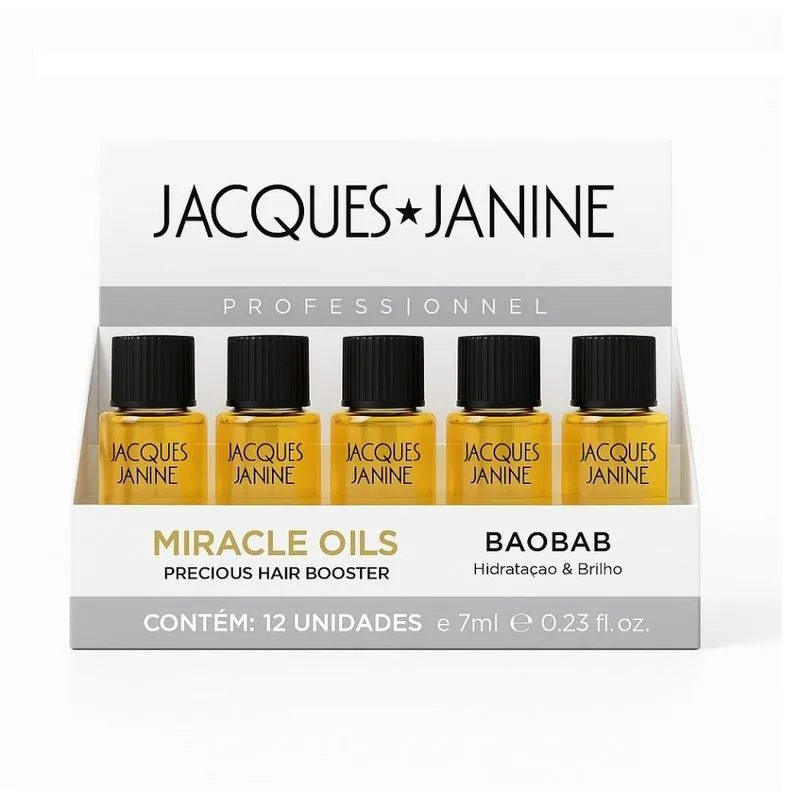 Caixa 12 Un Óleo Reparador Baobab 7Ml Miracle Jacques Janine