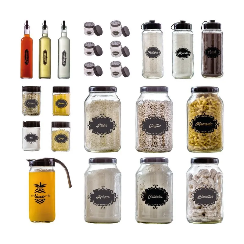 Vetrolar - Kit Potes De Vidro 23 Pçs Linha Black N2