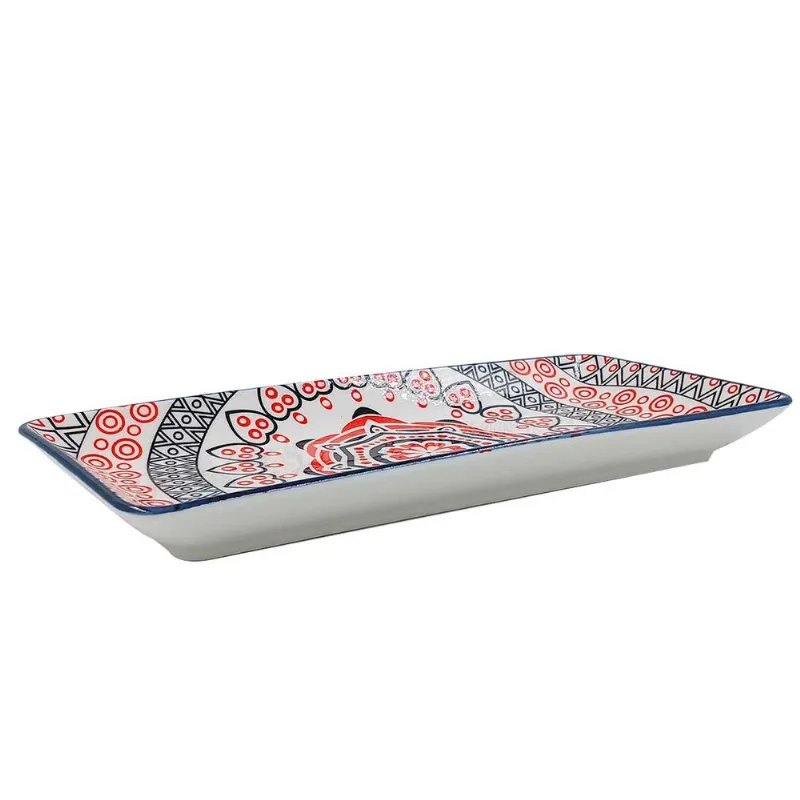Bandeja Retangular 15x7cm em Cerâmica Tecnoserv-Modelo 1