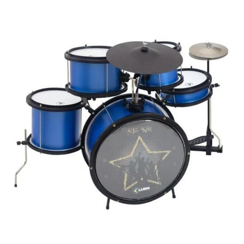 Bateria Infantil Luen Star Kids Azul 10 7 - Extras