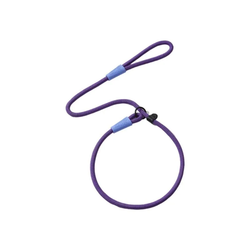 Guia Adestradora para Cao Corda Emborrachada Roxa Poliestere Borracha Metal 120CM