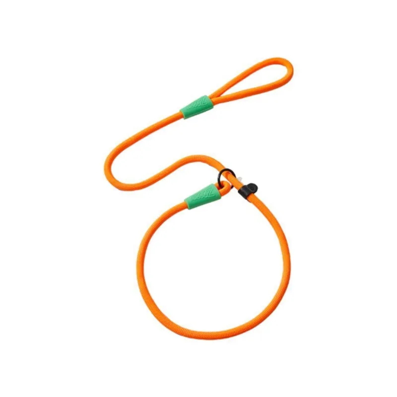 Guia Adestradora para Cao Corda Emborrachada Laranja Poliester Borracha Metal 120CM
