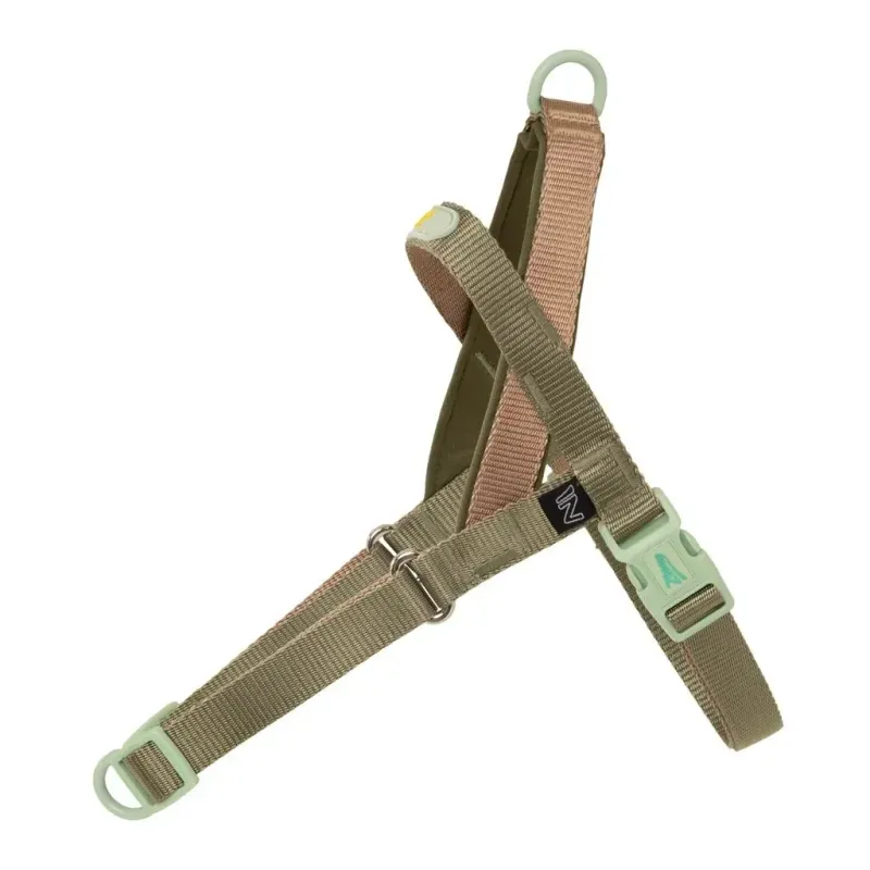 Peitoral Zooghy Gentle Pull Verde Menta E Caramelo Borracha Caramelo M M