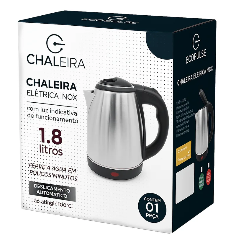 Chaleira Elétrica Ecopulse Inox 1,8L 220V