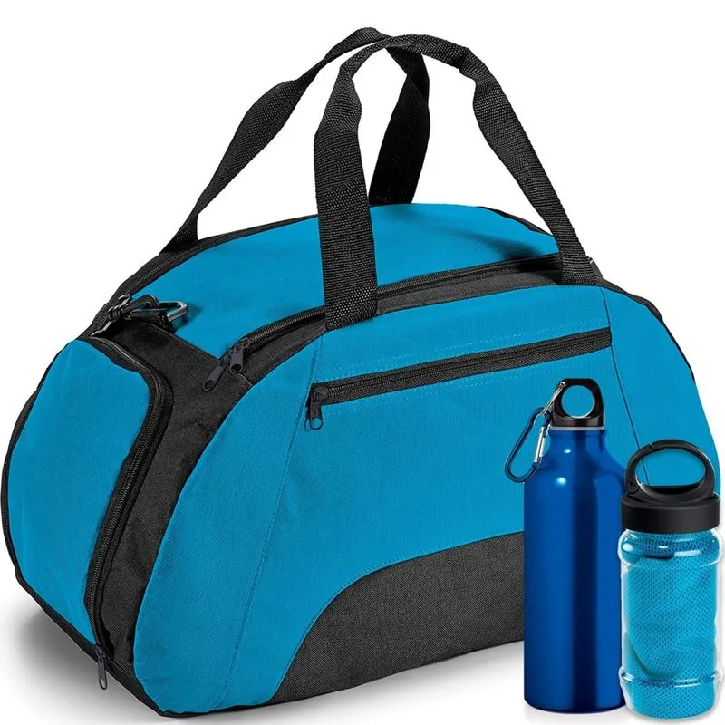 Kit Bolsa Esportiva Gym com 3 Peças TopGet Azul Claro