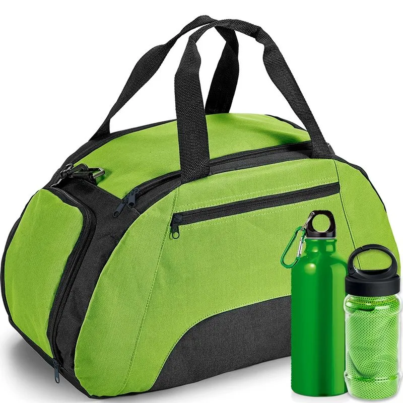 Kit Bolsa Esportiva Gym com 3 Peças TopGet Verde Claro