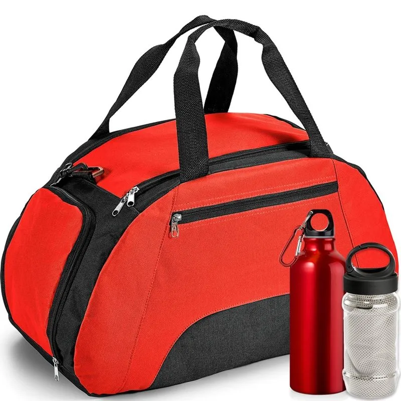 Kit Bolsa Esportiva Gym com 3 Peças TopGet Vermelho