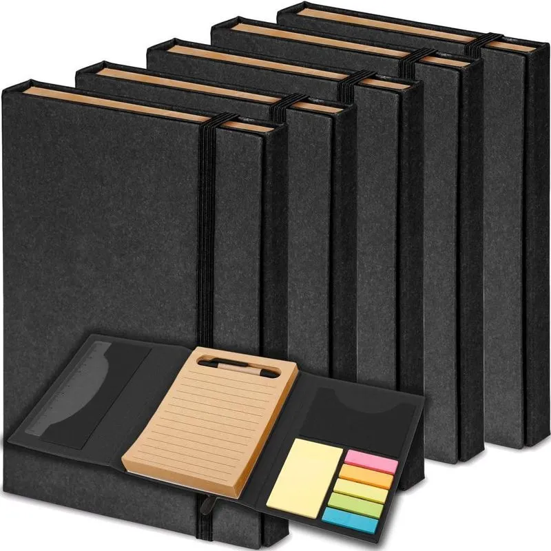 Kit 5X Caderneta Multifunções Ecológica 11X15Cm Topget Preto