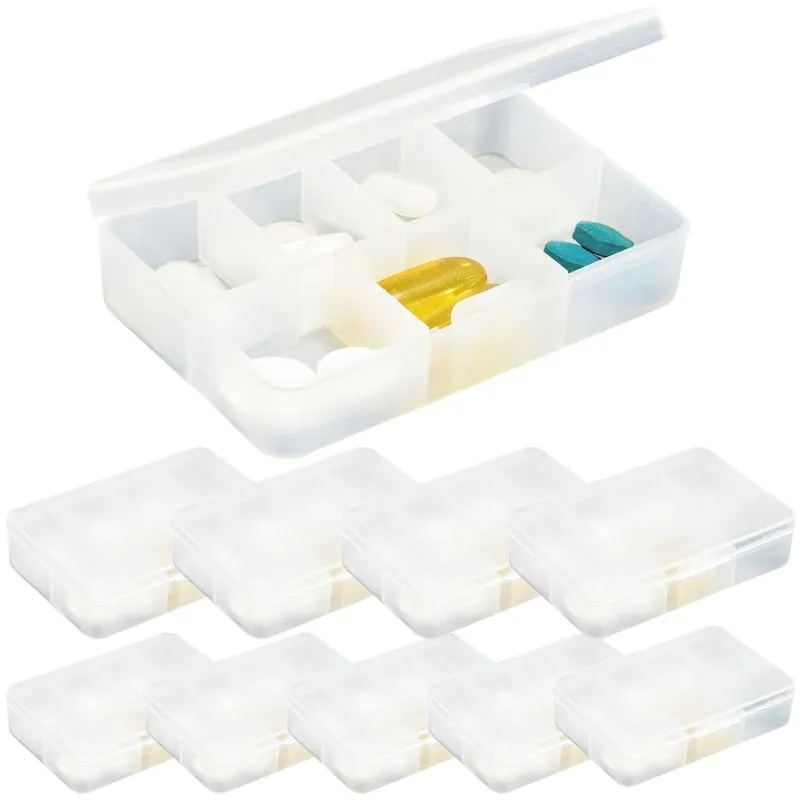 Kit 10x Porta Comprimidos com 7 Divisórias TopGet Branco