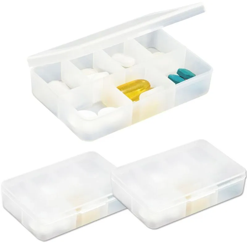 Kit 3x Porta Comprimidos com 7 Divisórias TopGet Branco