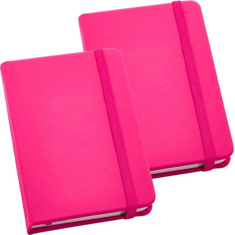 Kit 2X Caderneta De Anotações 9X14Cm 80 Fls Sem Pauta Rosa