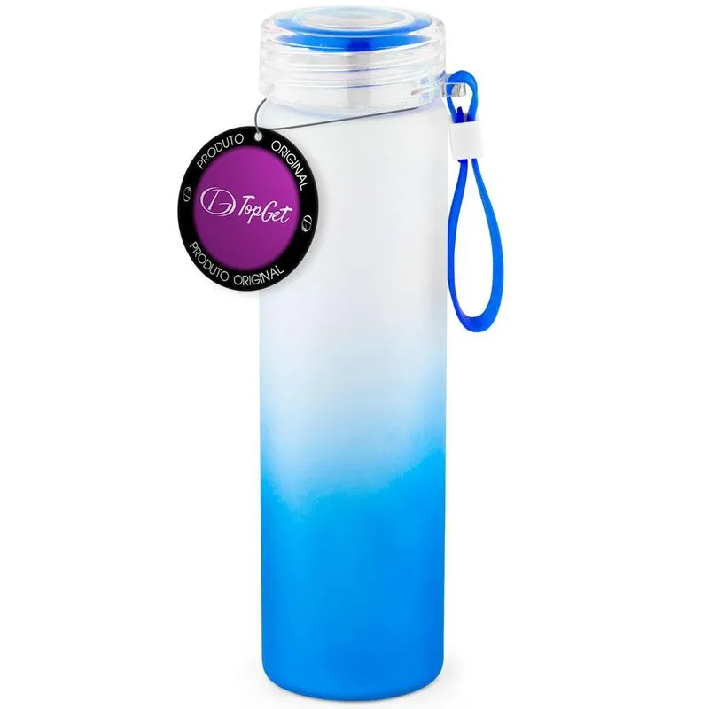 Garrafa De Vidro 470 Ml Frost Topget - Azul