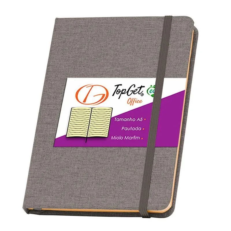 Caderneta 14X21Cm A5 96 Fls Pautada Eco Vinca Topget - Cinza
