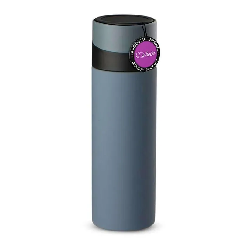 Garrafa Térmica Inox 400Ml Apoiocelular Start Topget - Cinza