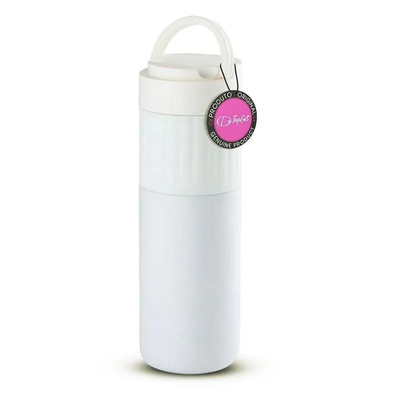 Garrafa Térmica Inox500Ml Apoiocelular Begin Topget - Branco