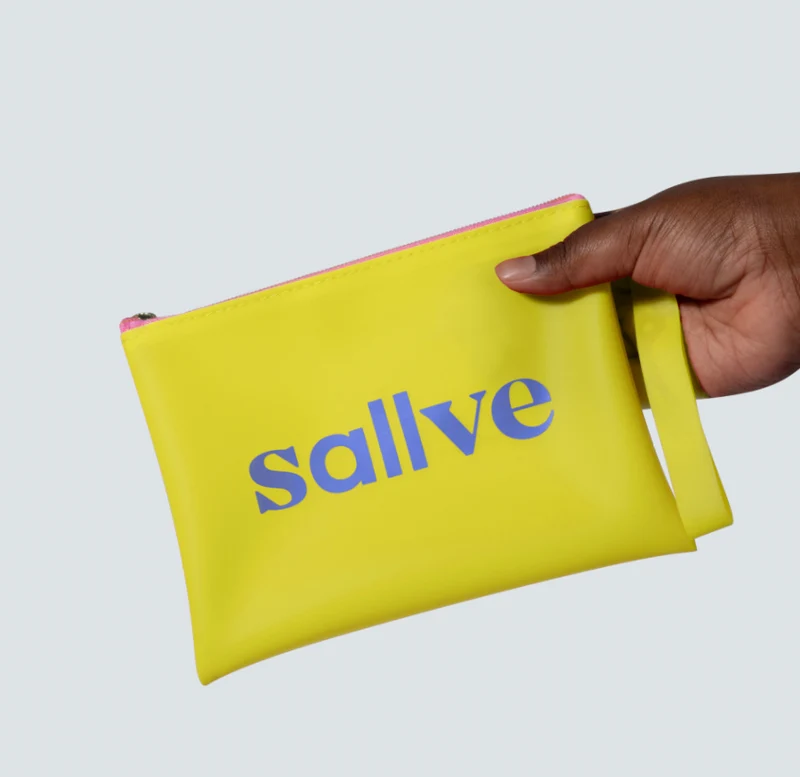 Necessaire Sallve - Amarela com rosa