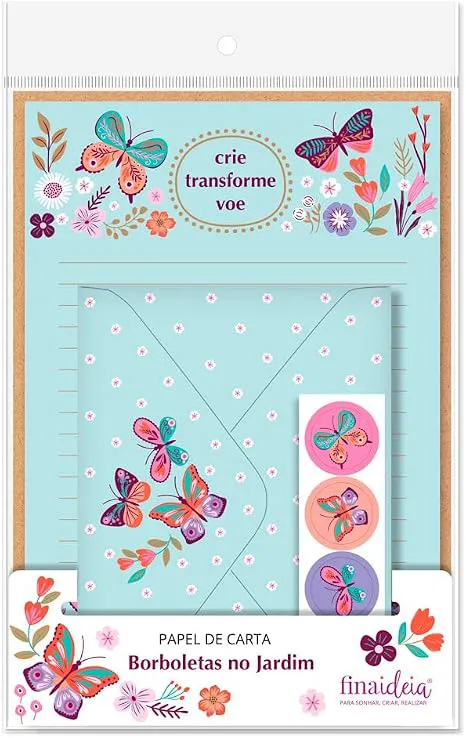 PAPEL DE CARTA BORBOLETA - Manaia Presentes