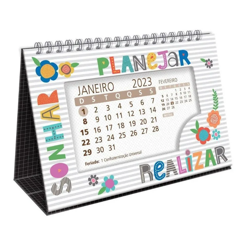 Calendário De Mesa Frases Coloridas 2023 Fina Ideia