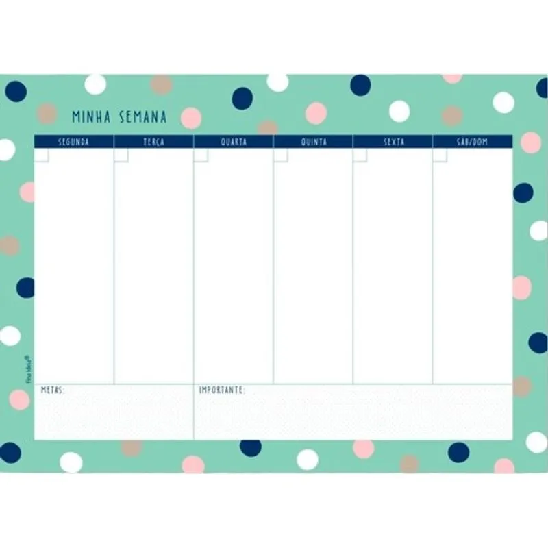 Bloco Planner Semanal 52 fls 90g Poá Fina Ideia