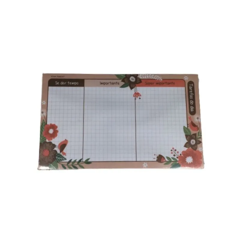 Bloco tarefas do dia 80 folhas A5 Modelo Jardim Fina Ideia
