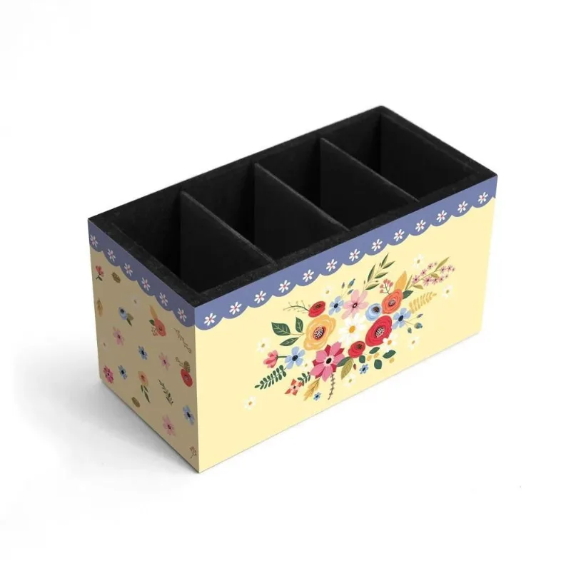 Porta-treco mdf com divisórias de veludo 17x8,5x9cm