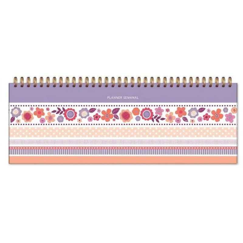 Planner Semanal 30x10,5cm - Capa Dura - 52 Folhas