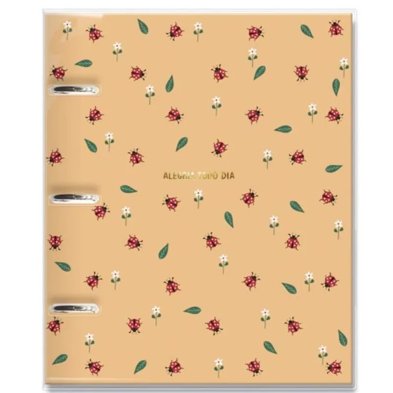 Caderno Argolado Fichário Joaninha- 12 Matérias - Fina Ideia