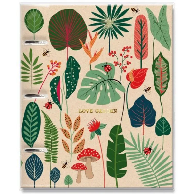 Caderno Argolado Fichário Love Garden- 12 Matéria Fina Ideia