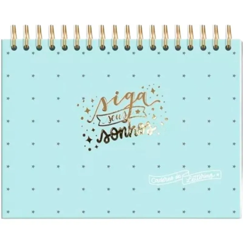 Caderno de criação Fina Ideia Folhas pretas 180g capa azul