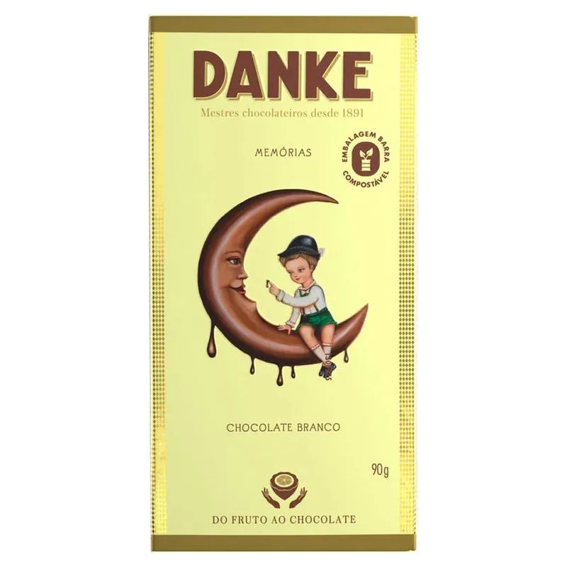 Barra de Chocolate Danke Branco 90g - Danke