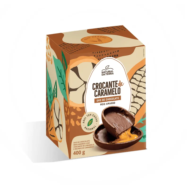 Ovo de Páscoa Crocante de Caramelo Natural Da Terra 400g