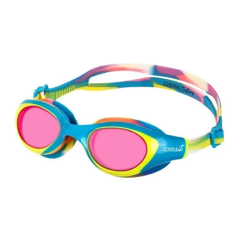 Óculos Natação Speedo Feminino Swimcolors Conforto 509236 Azul/amarelo/rosa