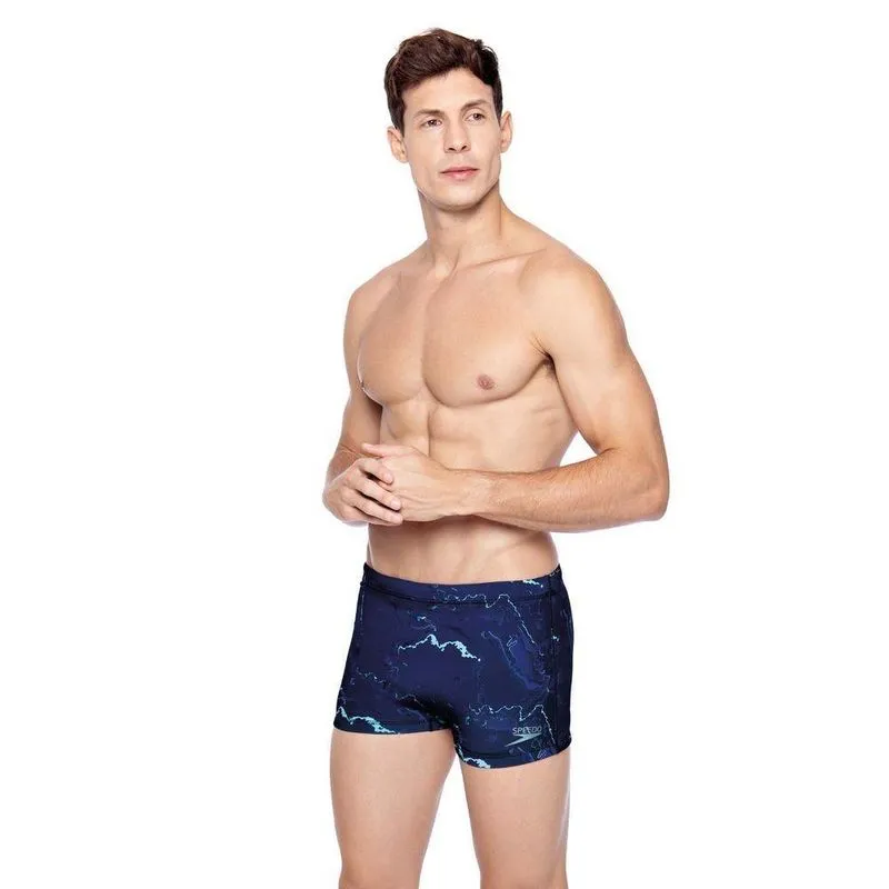 Sunga Boxer Speedo Masculina Vulcan Natação Cordão Conforto G / azul-escuro