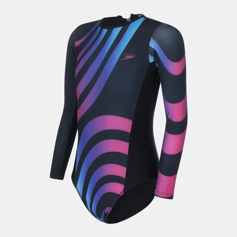 Maiô Com Manga Classic Circles Junior Speedo - PRETO 16