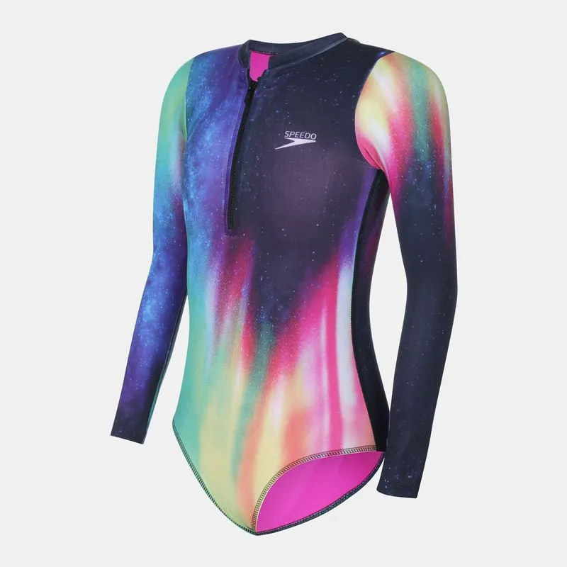 Maiô Manga Longa Aurora Sereia Infantil - PRETO 4