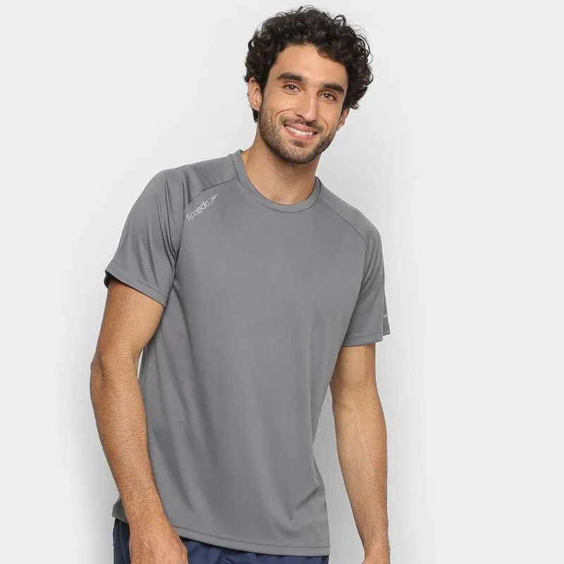 Camiseta Dry Fit Speedo Masculina Reglan Basic Leve Conforto EGG / cinza
