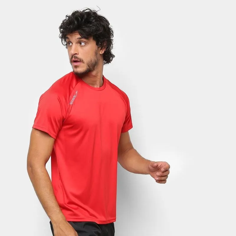 Camiseta Dry Fit Speedo Masculina Reglan Basic Leve Conforto M. / Vermelho