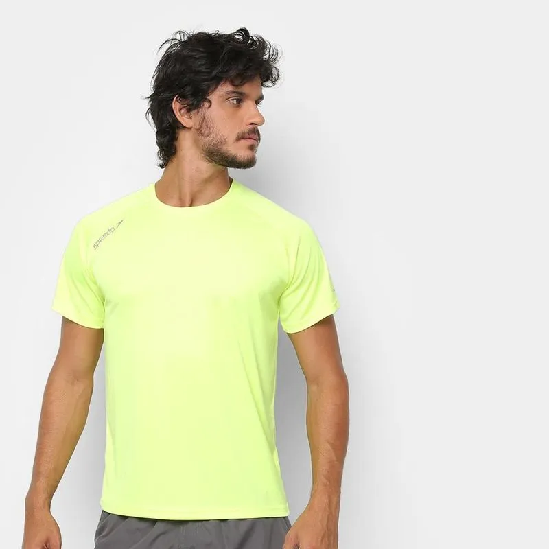 Camiseta Dry Fit Speedo Masculina Reglan Basic Leve Conforto GG / verdelimao