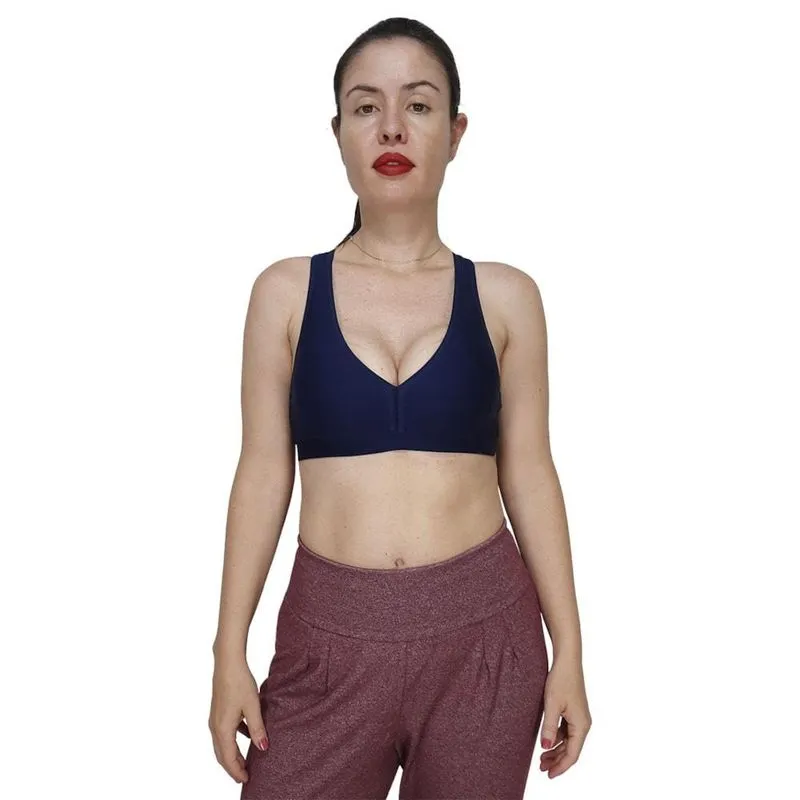 Top Academia Speedo Skin Com Bojo Marinho Feminino