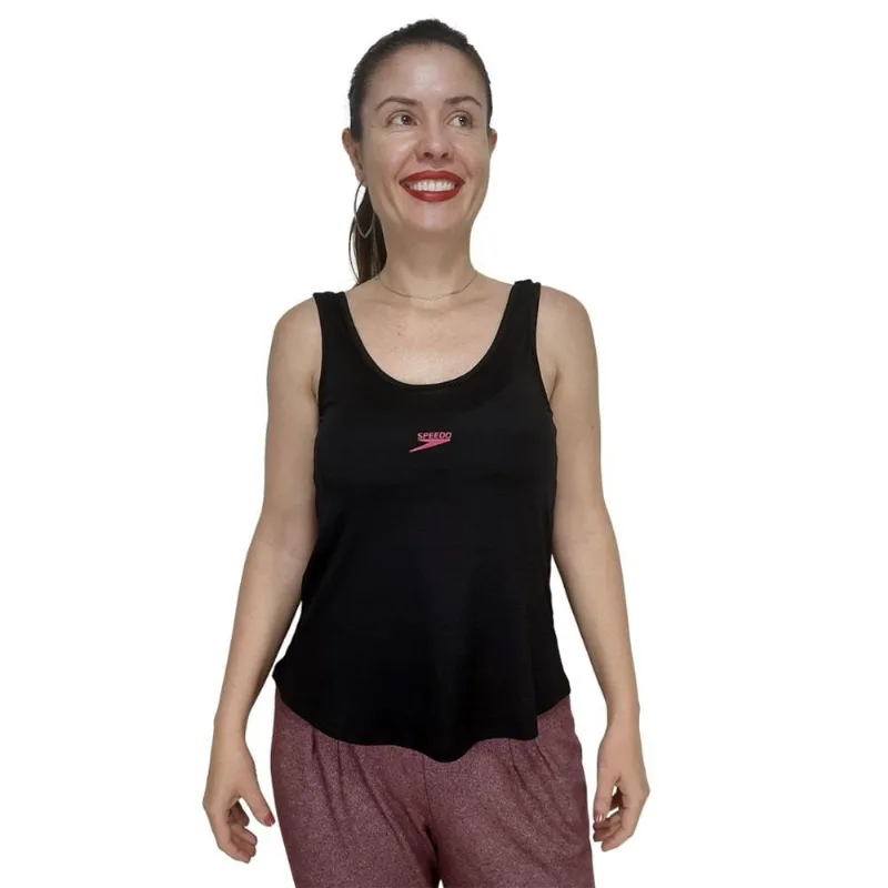 Regata Speedo Texturizada Poliamida Feminina P / Preto.