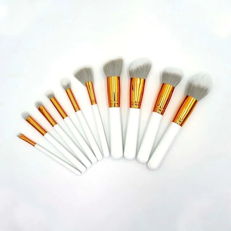 Kit 10 Pincéis de Maquiagem