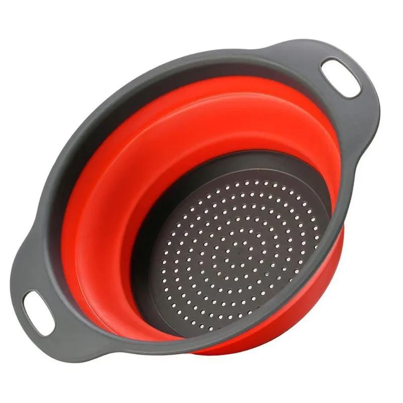 Escorredor Macarrão Salada Alimentos Silicone Retrátil