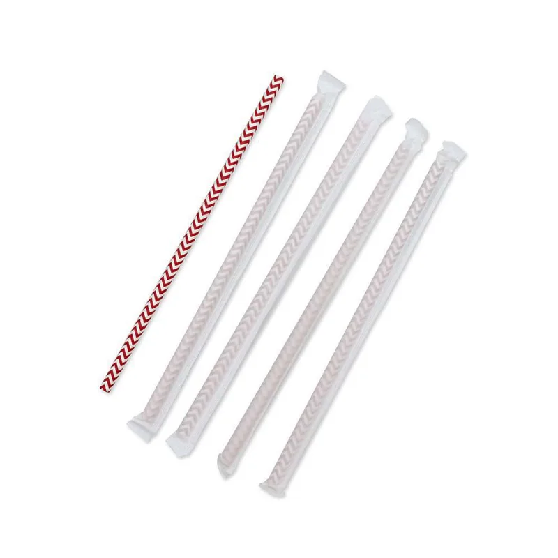Canudo De Papel Biodegradável Embalado 6x197mm 100 Un