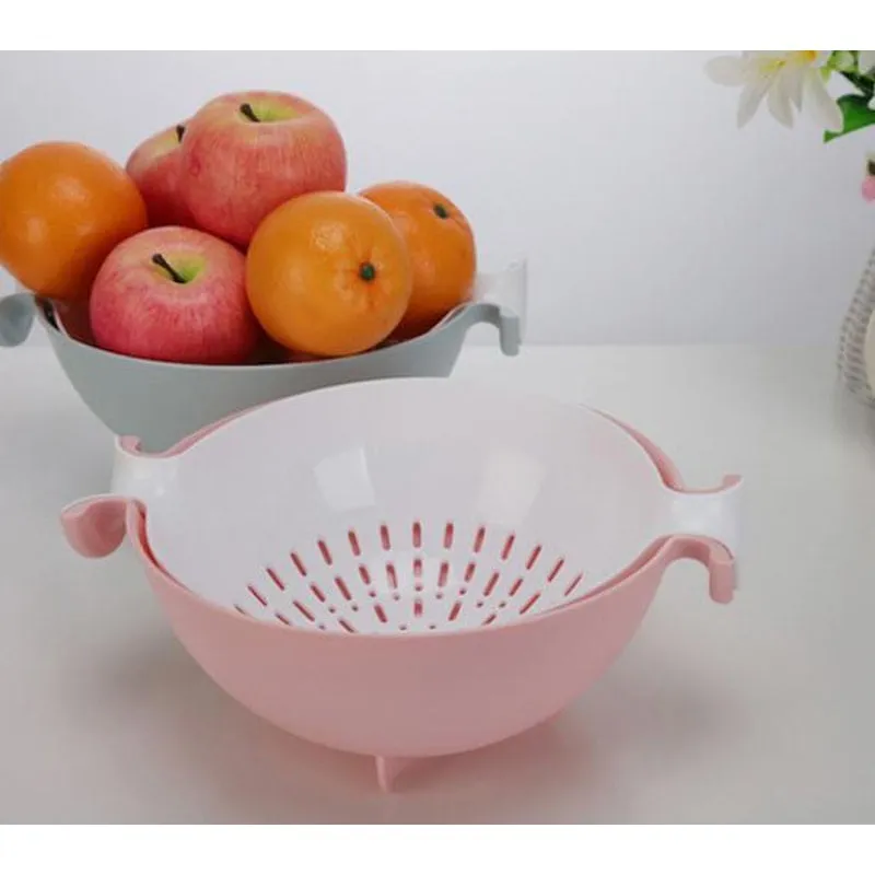 Cesto Escorredor De Frutas E Legumes Encaixável - Rosa Bebe