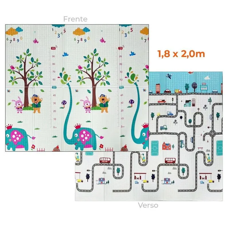 Tapete Tatame Bebê Dobrável Emborrachado 1cm - Elefante